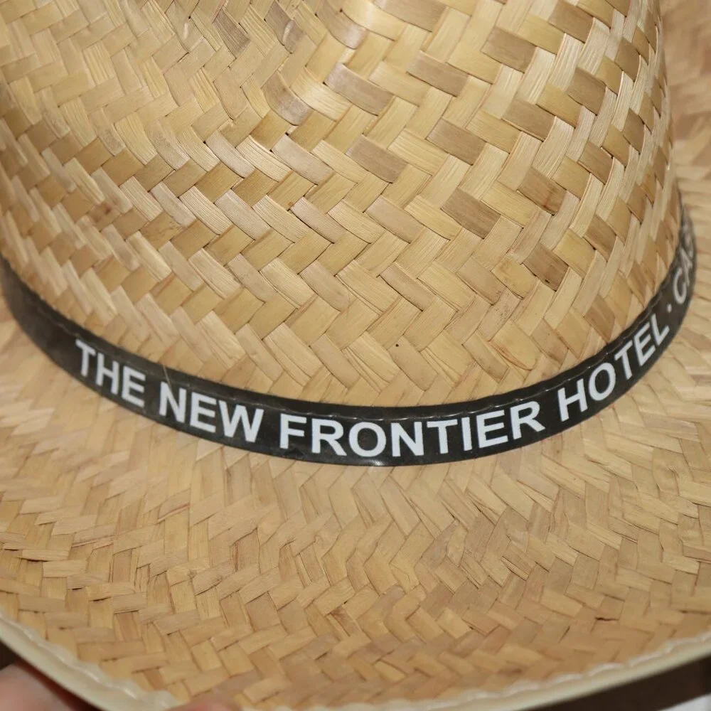 🤠✨ Vintage Straw Cowboy Hat – The New Frontier Hotel & Casino Las Vegas
